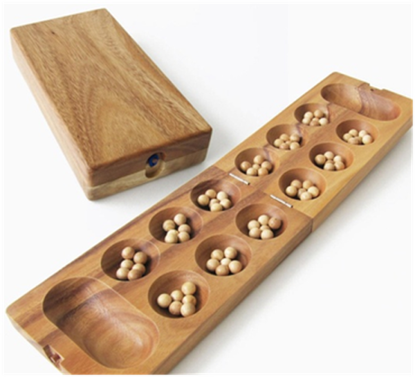 Awalé – Traditional African Strategy Game (60 x 15cm)